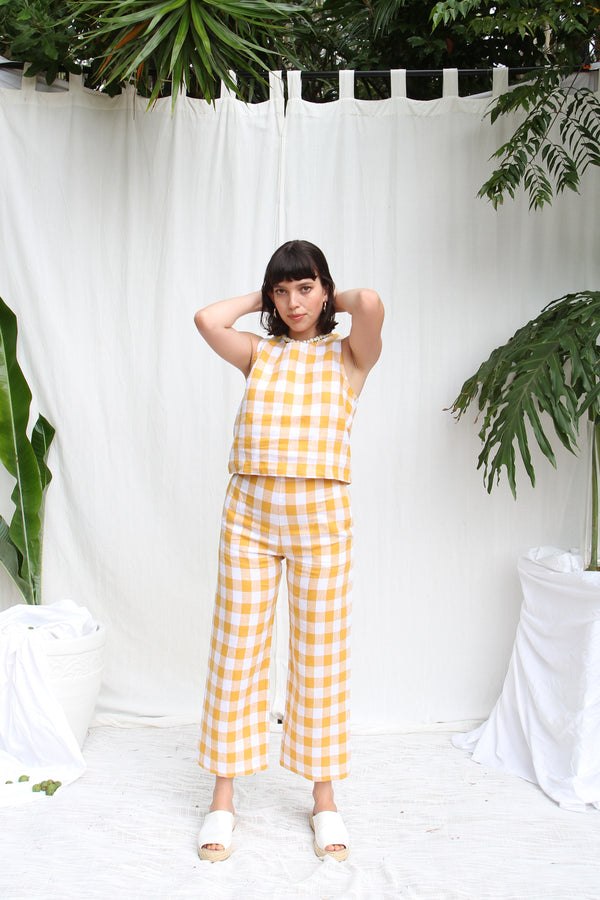 Cilla Trousers- Honey Check