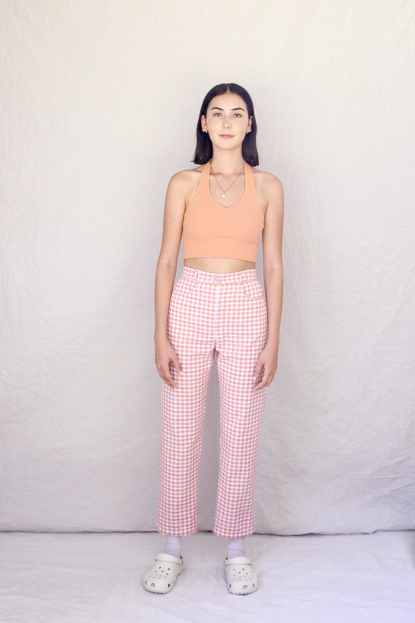 Rib Halter - Peach Stripe